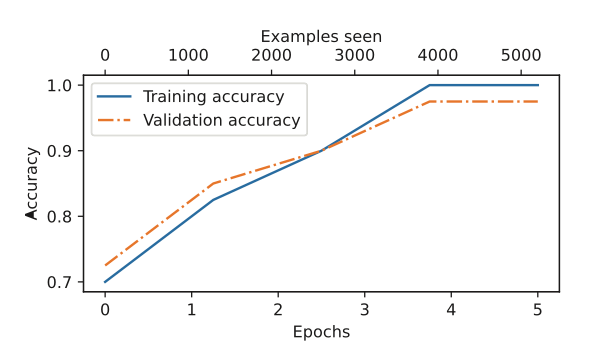 Accuracy during fine-tuning