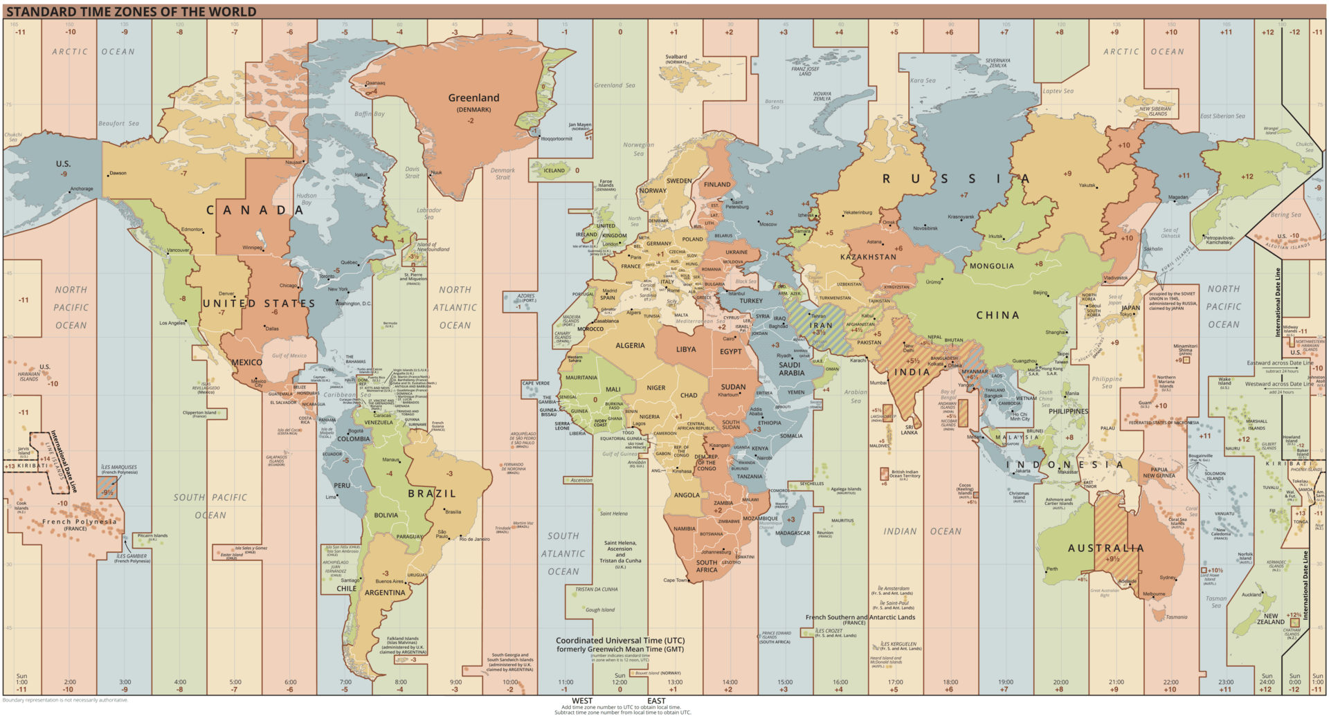 World Time Zones Map