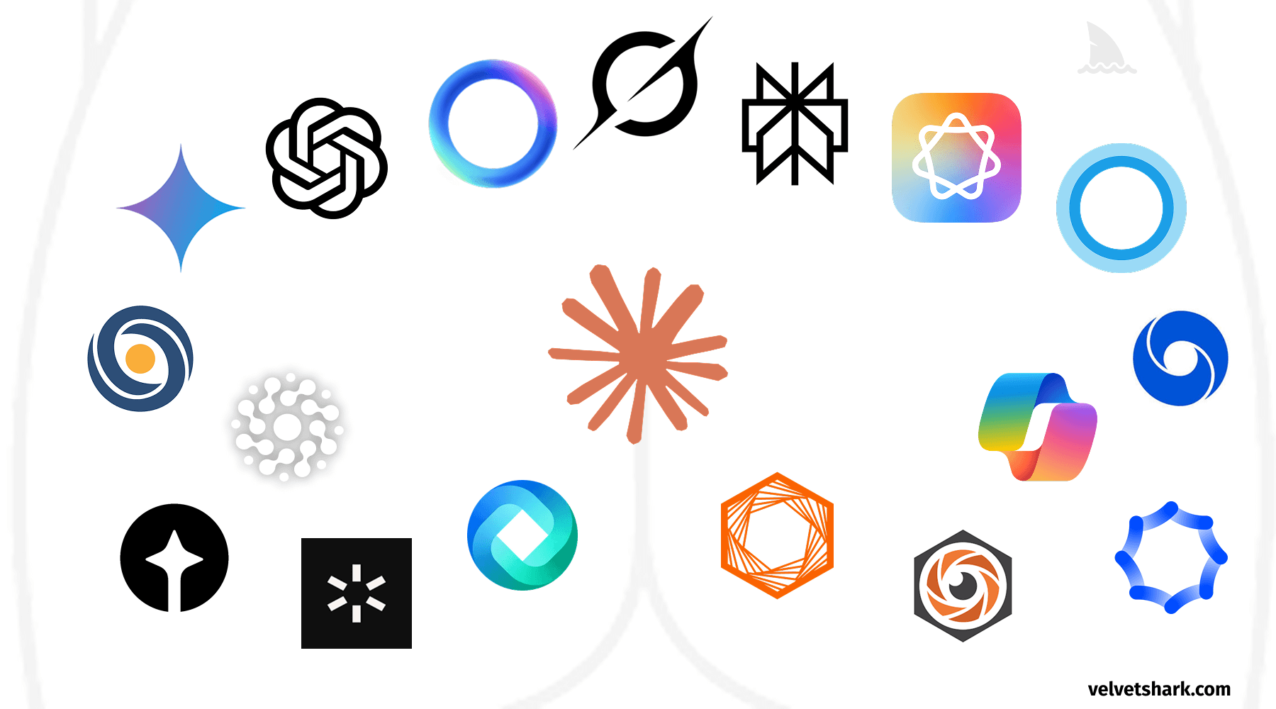 AI company logos with suspicious circular designs
